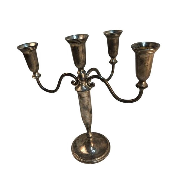 Vintage GODINGER Silver Plated Candle Stick Light Candelabra with patina and mis - Picture 2 of 10